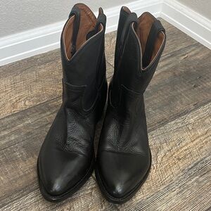 Frye Black Leather Ankle Boots